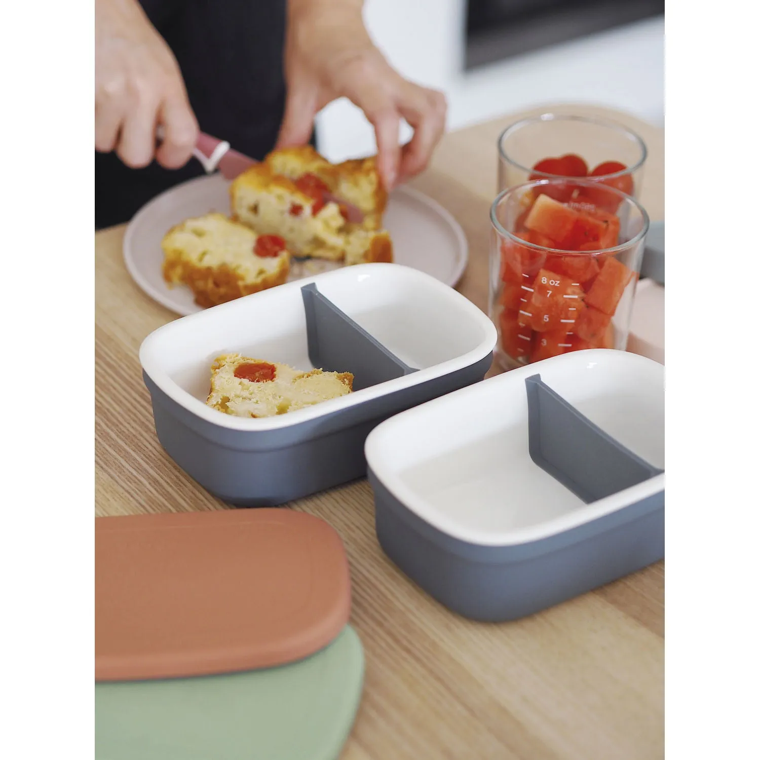 Beaba Ceramic Lunch Box - Mineral / Sage Green