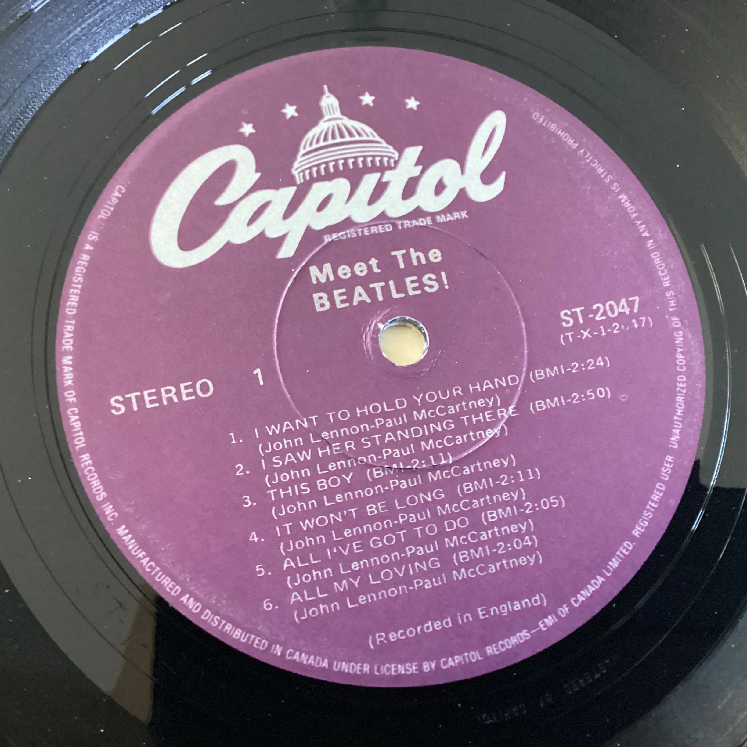 BEATLES = MEET THE BEATLES (CDN 70S PURPLE) (USED)