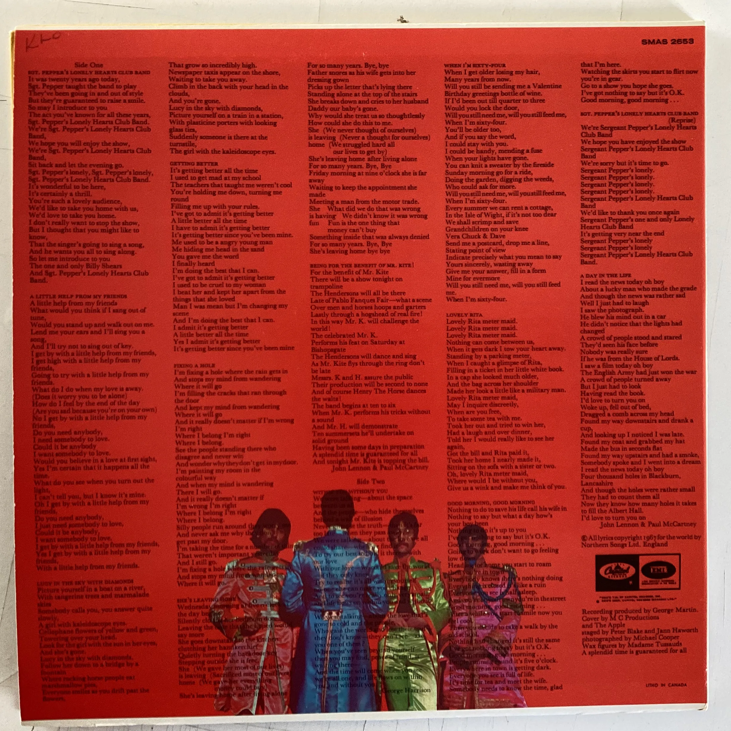 BEATLES = SGT. PEPPER’S LONELY HEARTS CLUB BAND (CDN 1971) (USED)