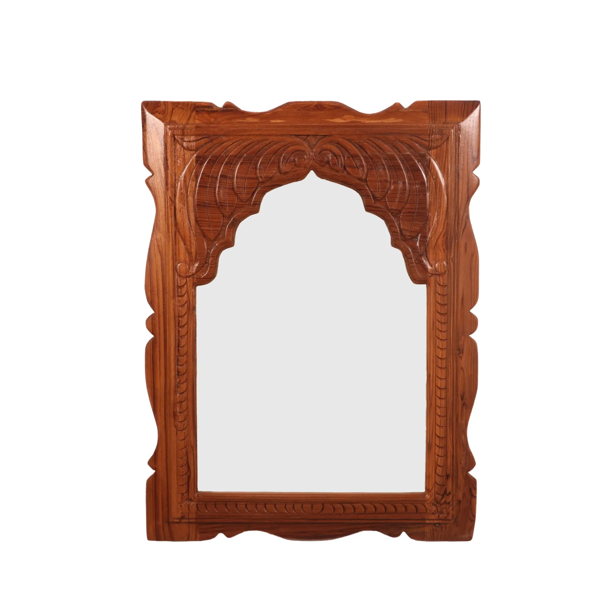 Beautifully carved flower pattern Teak Mirror Frame