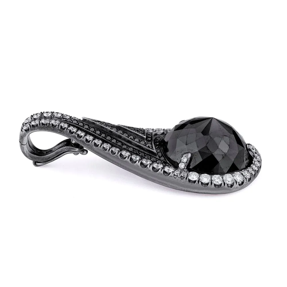 Black Diamond Tear Drop Pendant and Necklace