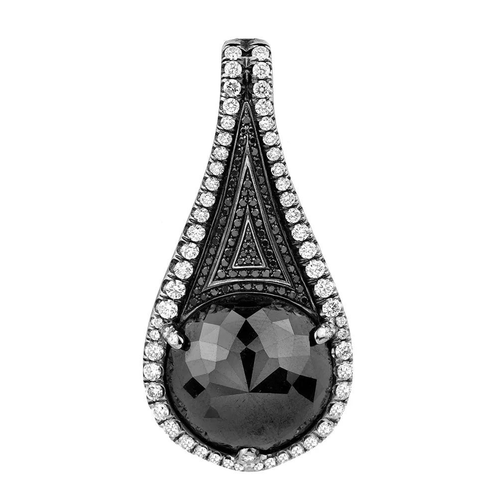 Black Diamond Tear Drop Pendant and Necklace