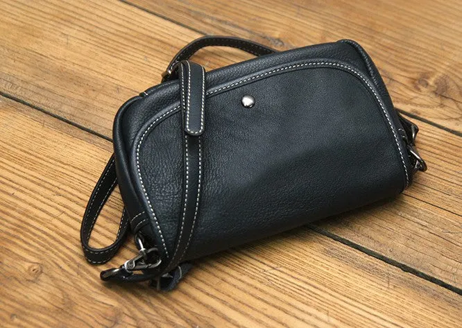 Black LEATHER WOMEN Messenger Bag SHOULDER BAG Crossbody Purses FOR WOMEN