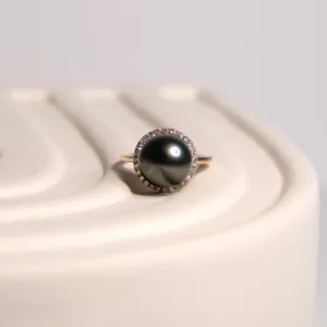 Black Pearl Rose Gold Ring
