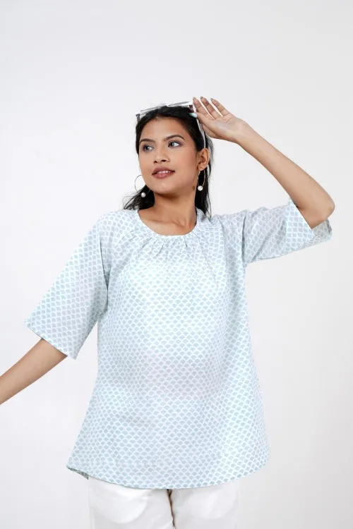 Blossom Chic Hand Block Printed Top