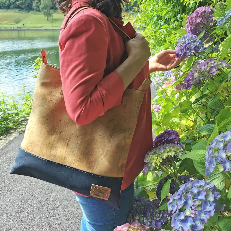 Blue Cork Shopping Bag