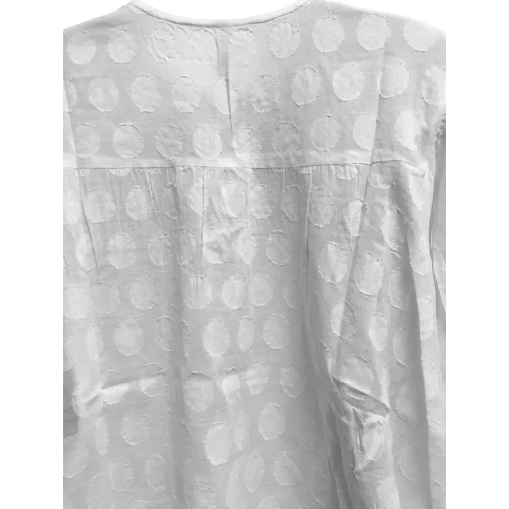 Bohemian Eye Catching Multicolored Embroidered White Cotton Kimono Casual Cover Up Top Plus Size Blouse