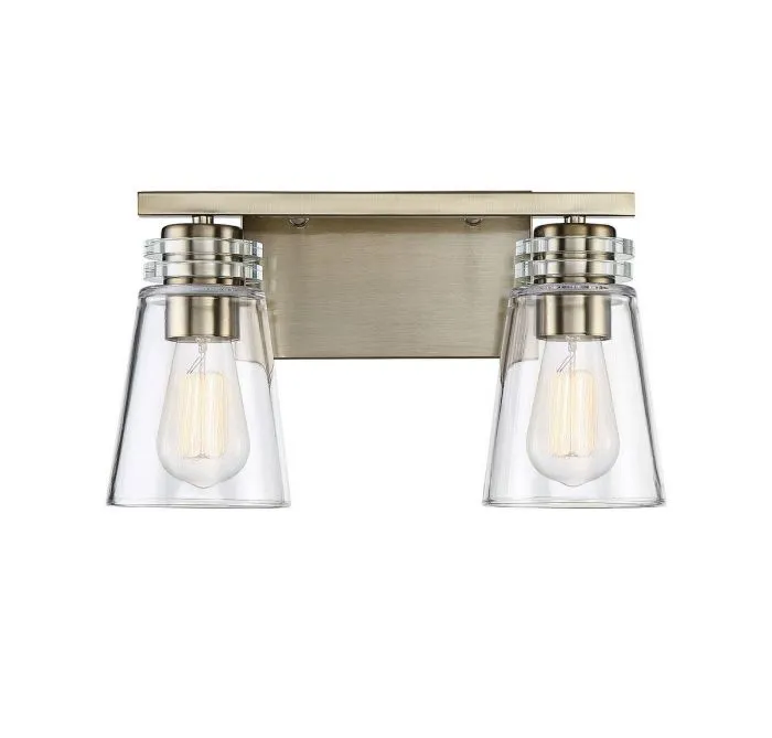 Brannon 2 Light Noble Brass Bath Bar