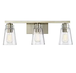 Brannon 3 Light Noble Brass Bath Bar