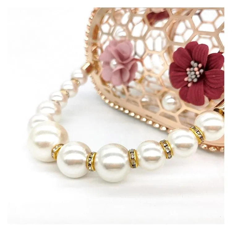 Brenda Pearl Floral Beading Honeycomb Clutch