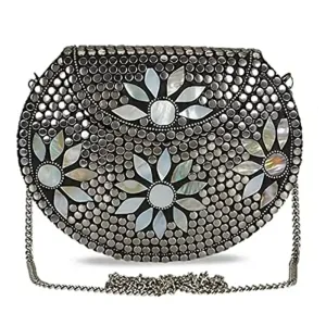 Bridal Women Antique Brass Purse Ethnic Handmade Metal Clutch Bag