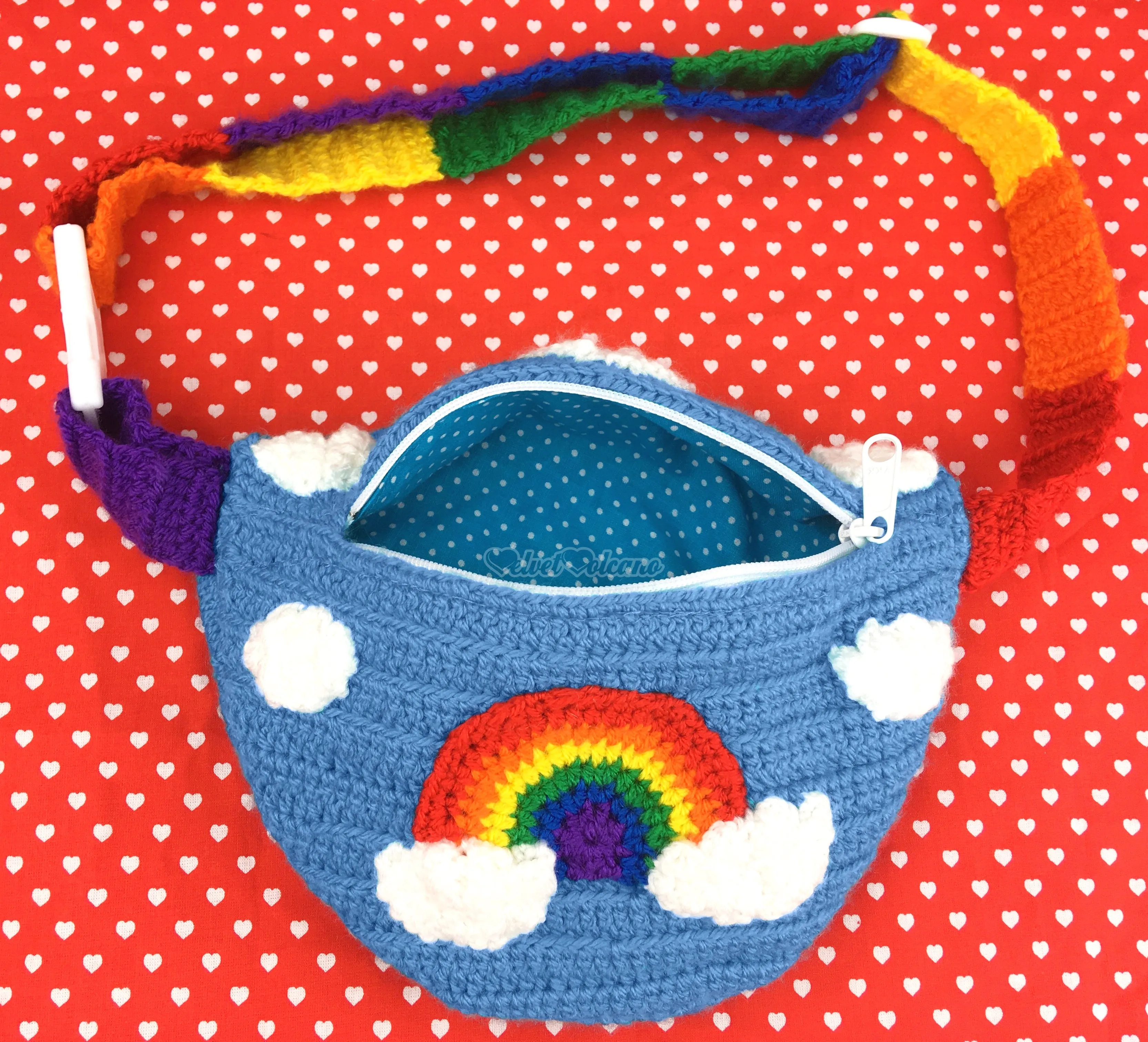 Bright Rainbow Cloud Bum Bag (Dolphin Blue)