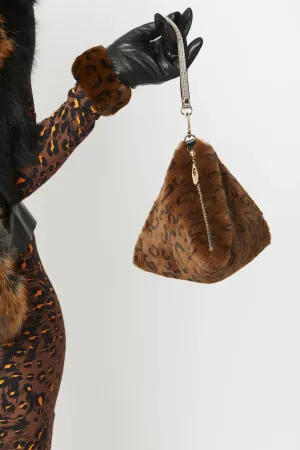Buy Me Fur - Chocolate Pyramid Faux Fur Bag