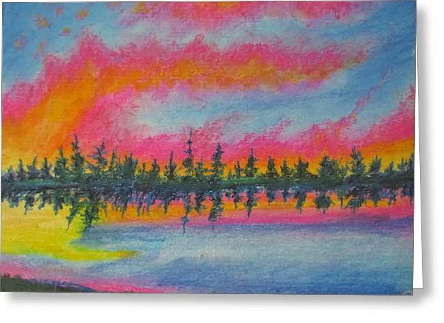 Candycane Sunset - Greeting Card
