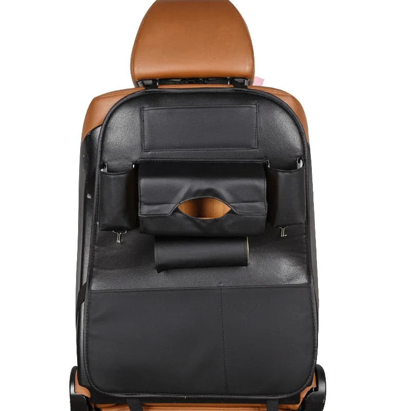 Car Backseat Organizer Storage Organizer - Multi-Pockets with PU Leather