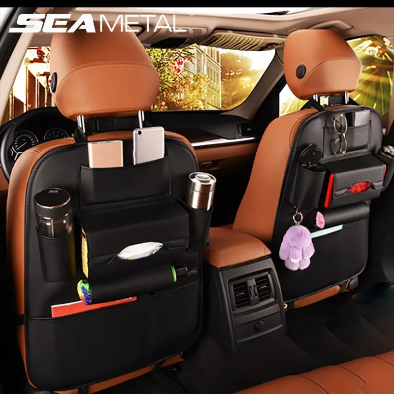 Car Backseat Organizer Storage Organizer - Multi-Pockets with PU Leather