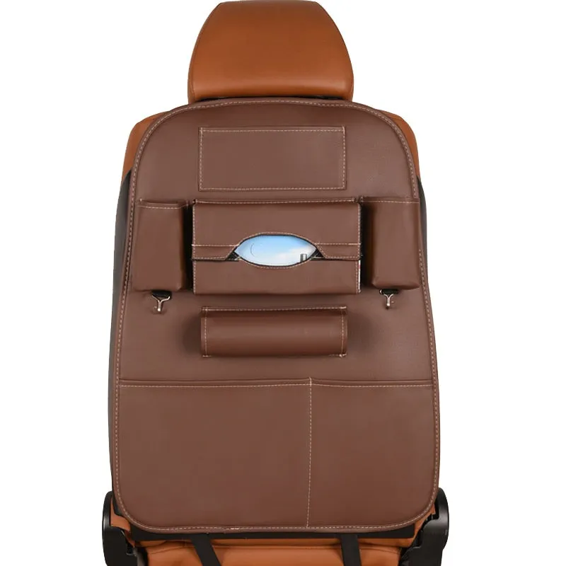 Car Backseat Organizer Storage Organizer - Multi-Pockets with PU Leather