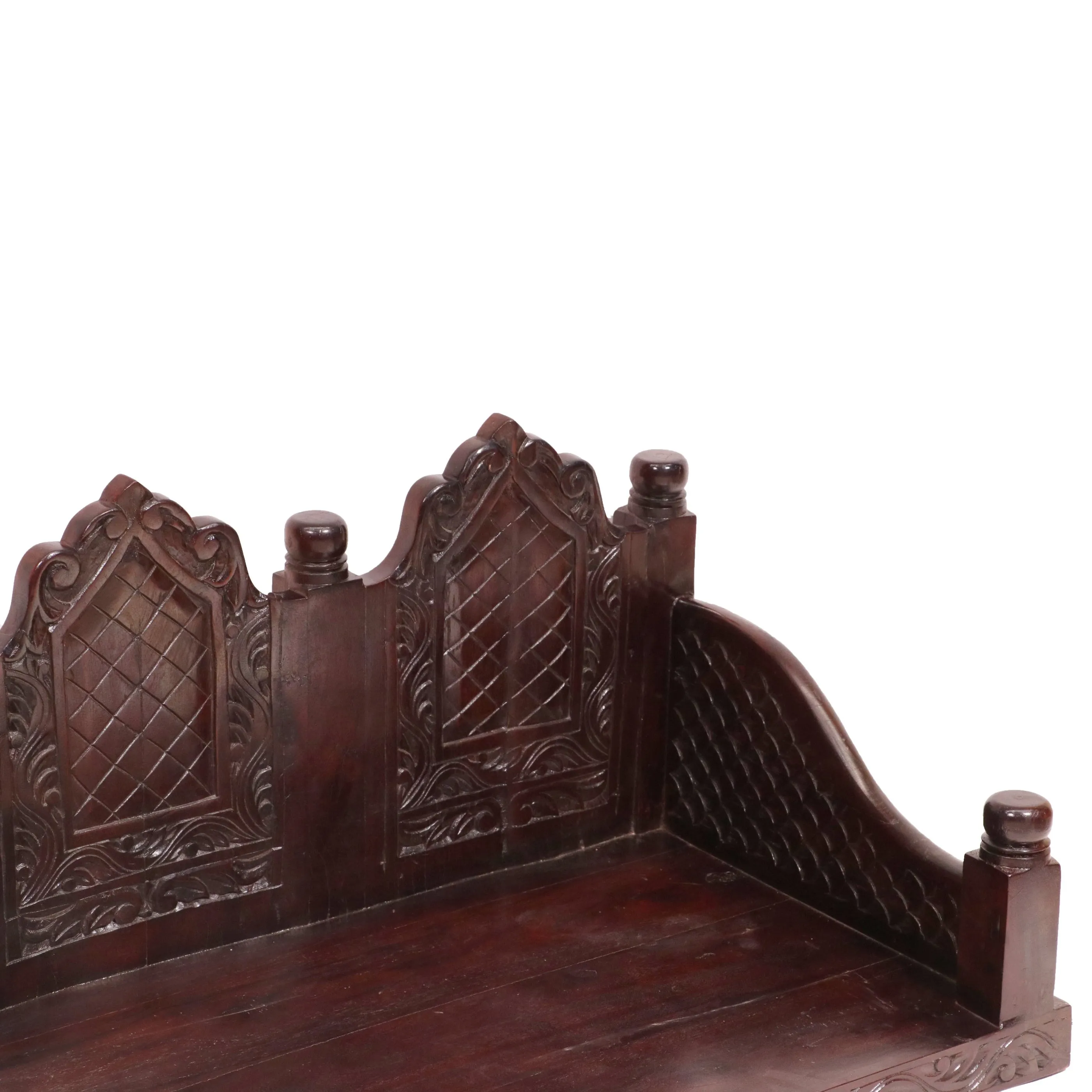 Carved folk design 2 Seater wooden swing