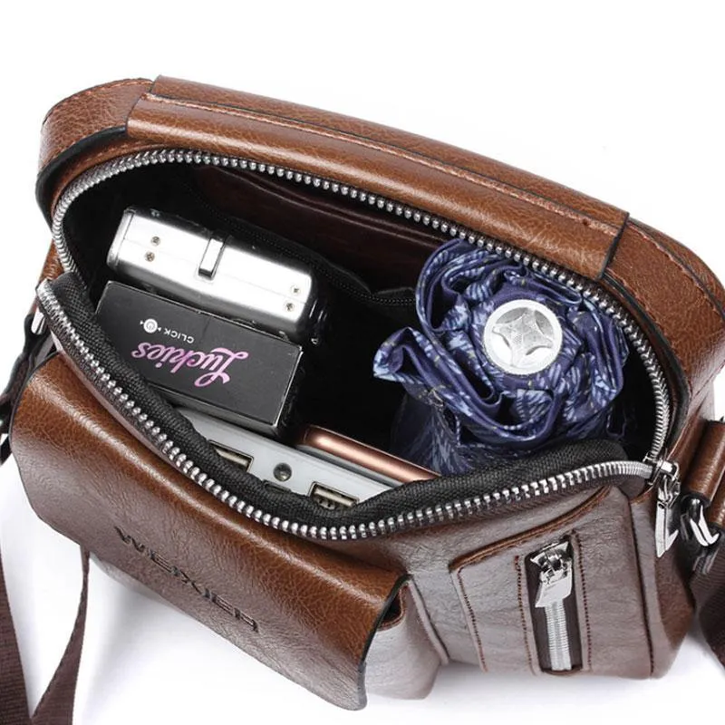 Casual Men's PU Leather Shoulder Bag