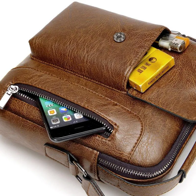 Casual Men's PU Leather Shoulder Bag