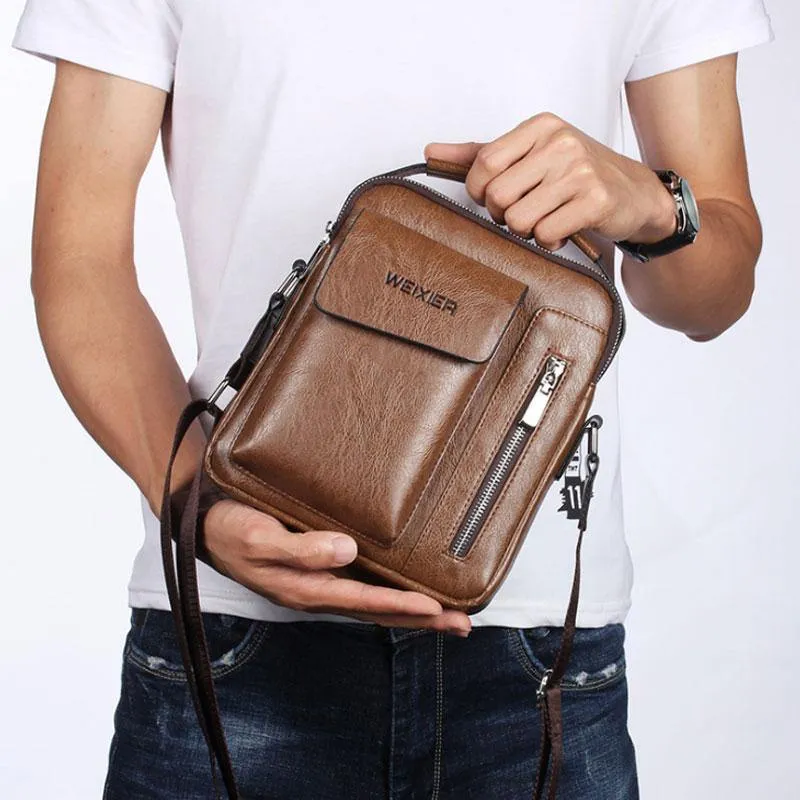 Casual Men's PU Leather Shoulder Bag