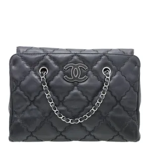 Chanel Black Hampton Shopping Tote Bag