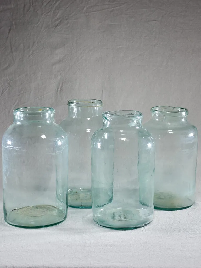 Collection of four large antique French preserving jars 13½"