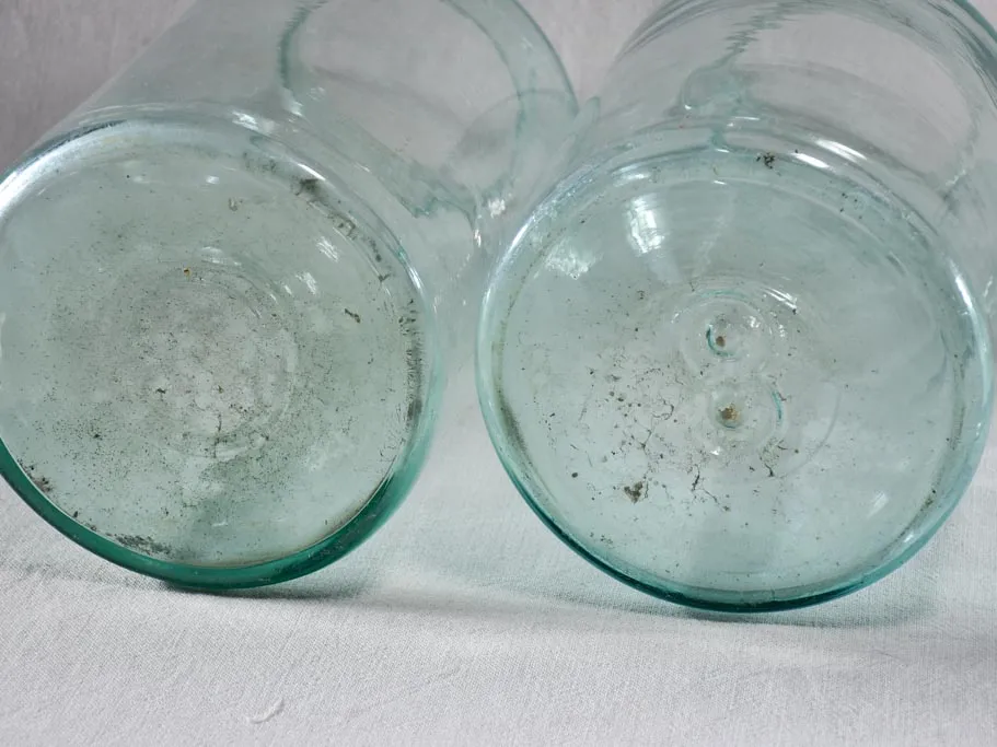 Collection of four large antique French preserving jars 13½"