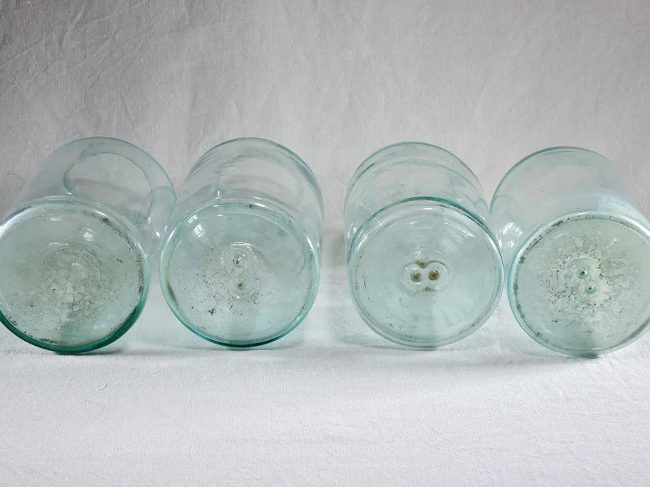 Collection of four large antique French preserving jars 13½"