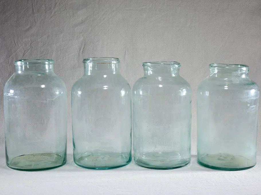 Collection of four large antique French preserving jars 13½"