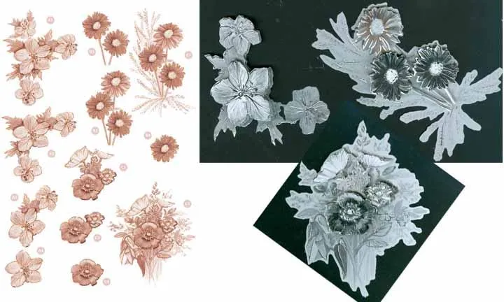Craft UK Precut 3D Toppers - Floral Sepia Decoupage