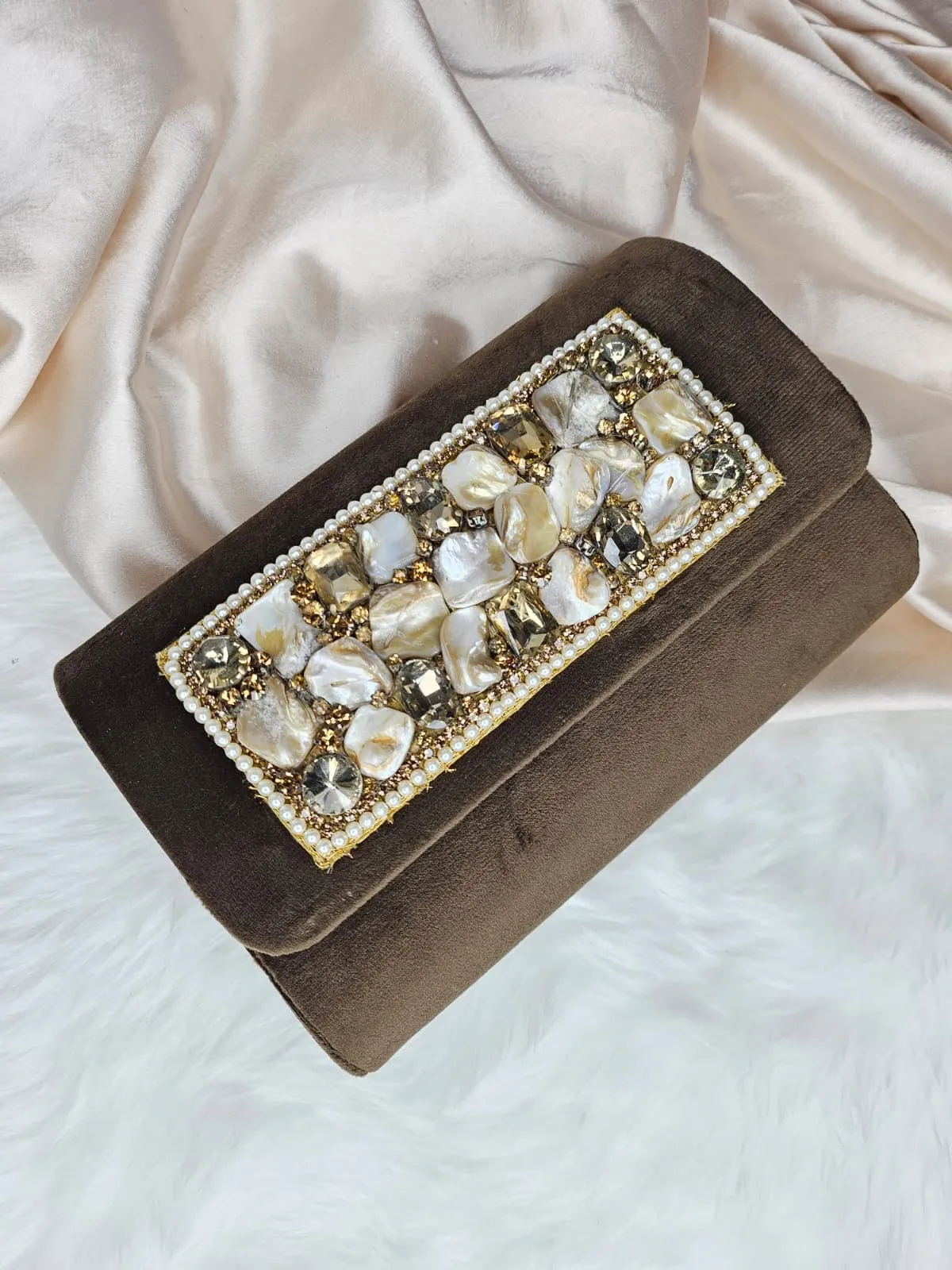 Crystal flap clutch bag women purse