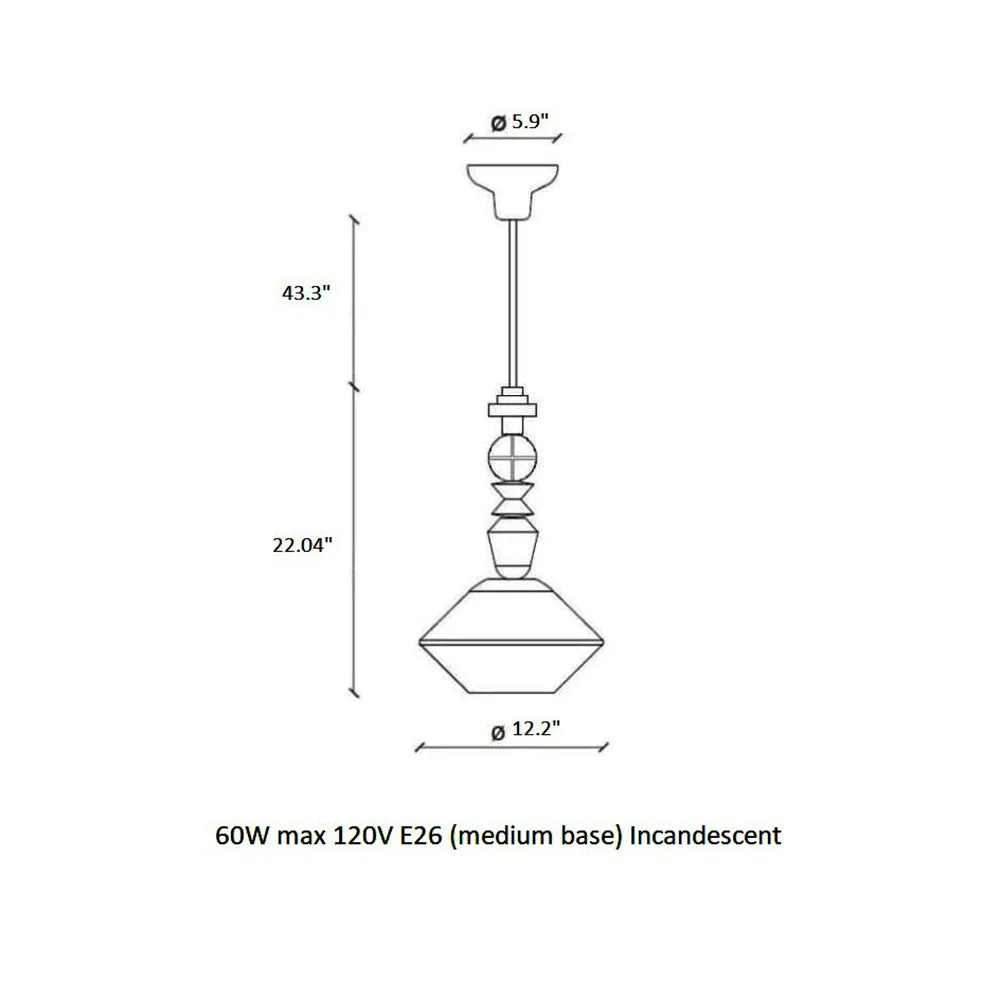 Deco Lariat Glass Pendant Light