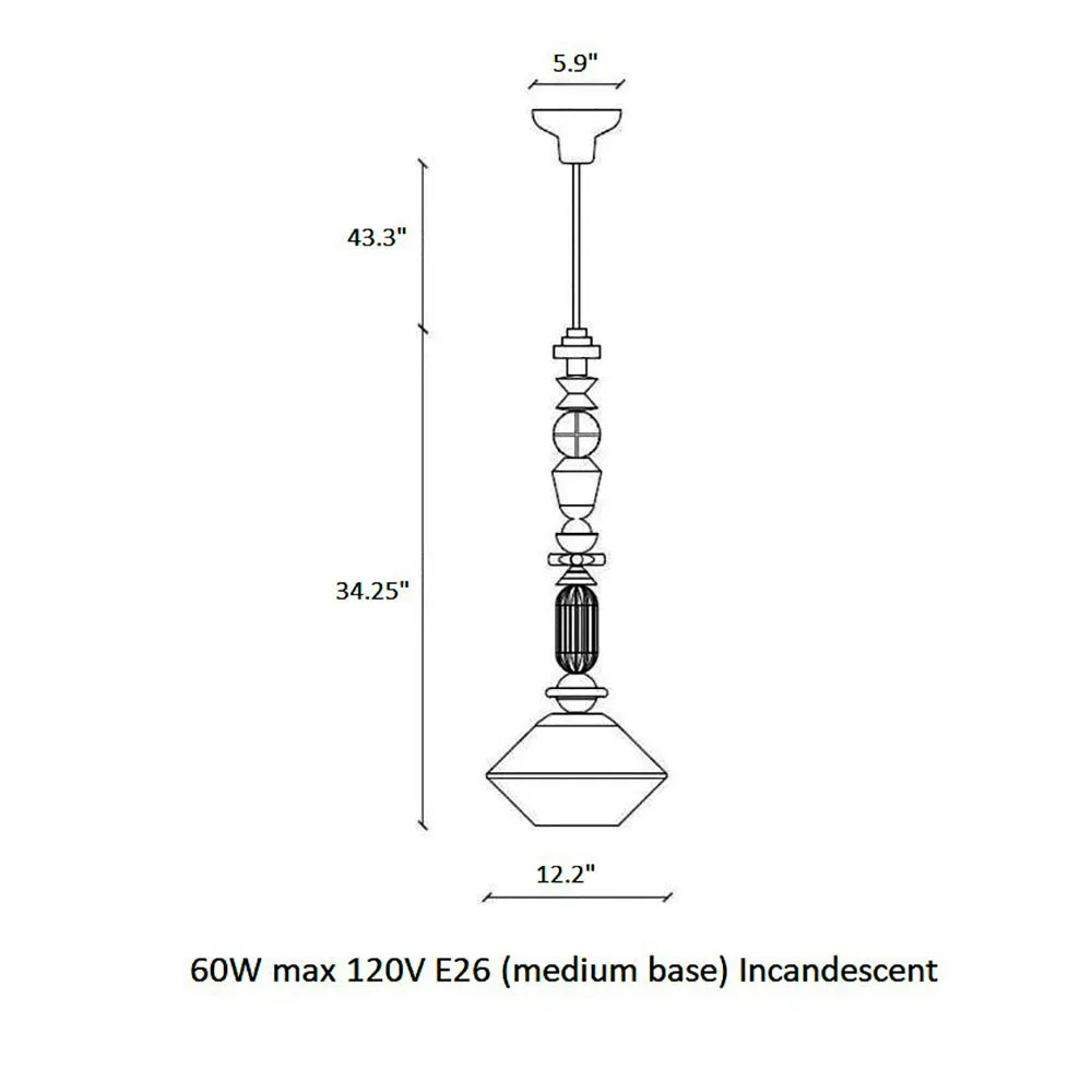 Deco Lariat Glass Pendant Light