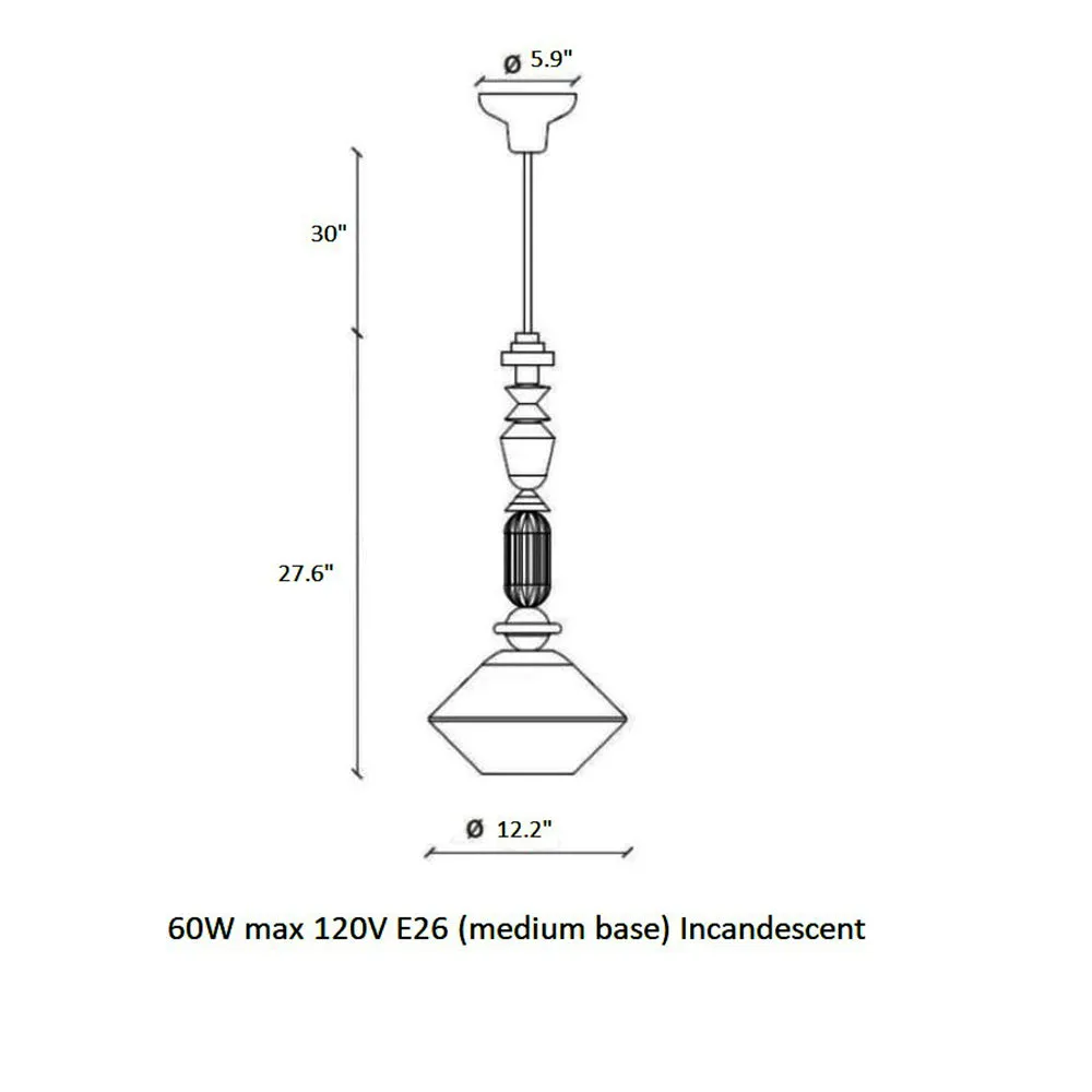 Deco Lariat Glass Pendant Light