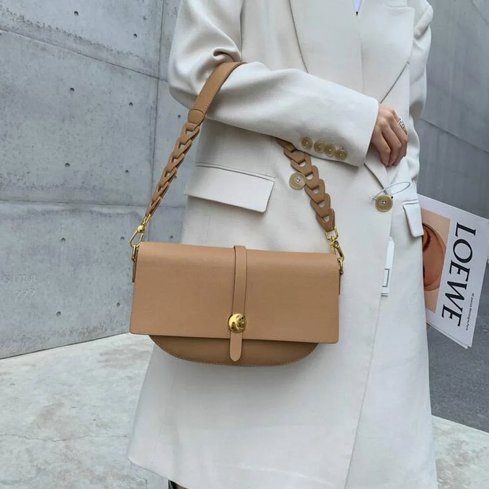 Diana Gold-Tone Bucket Leather Satchel