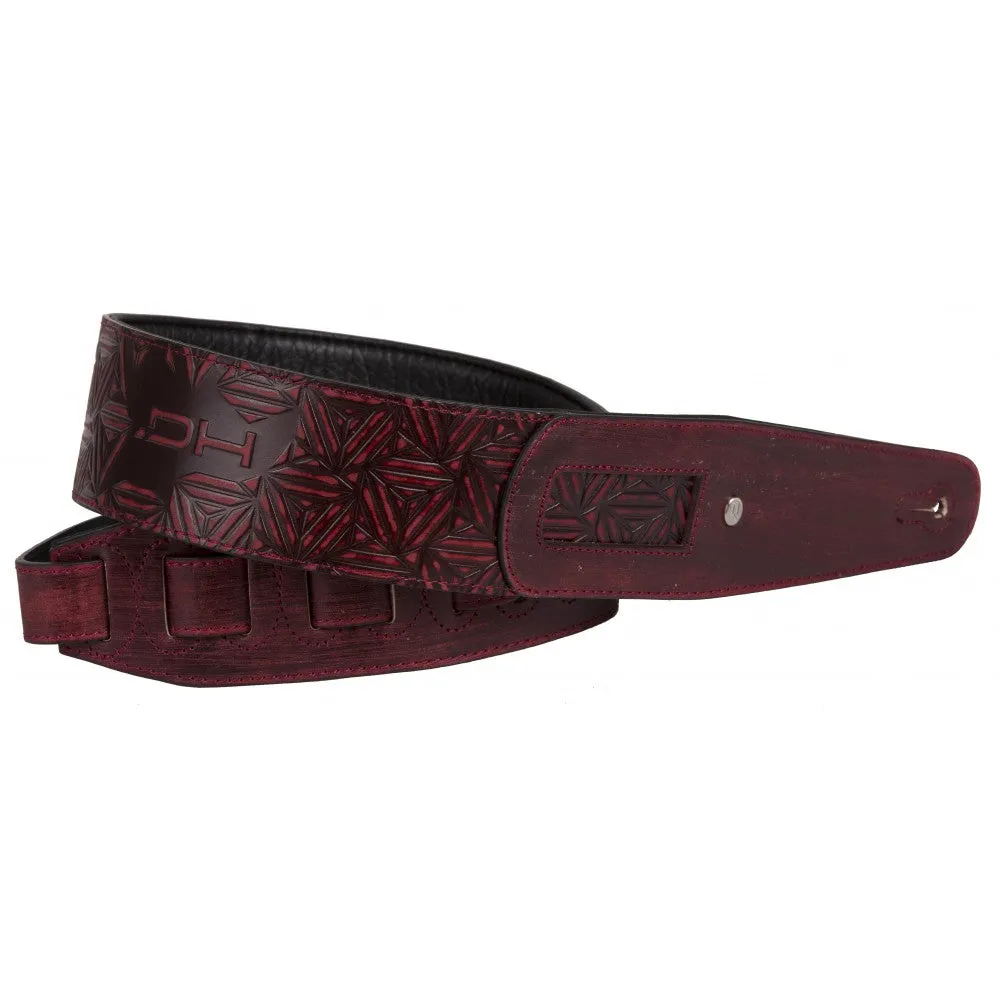 DieHard DHSTRAP600RD SUPERB Italian Leather Padded Guitar Strap - Burgundy Red