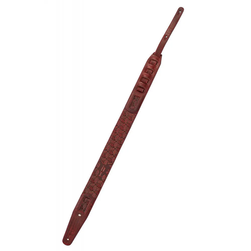 DieHard DHSTRAP600RD SUPERB Italian Leather Padded Guitar Strap - Burgundy Red