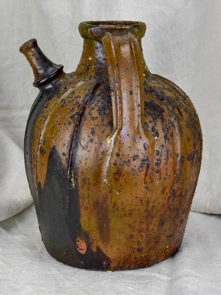 Early 19th Century ribbed water flagon from the Auvergne