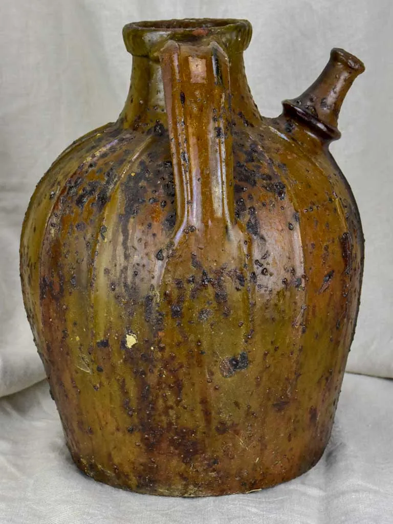 Early 19th Century ribbed water flagon from the Auvergne