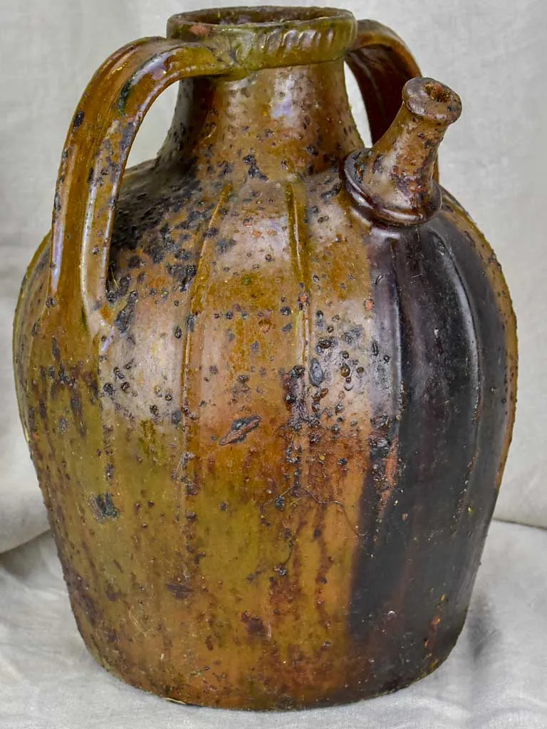 Early 19th Century ribbed water flagon from the Auvergne