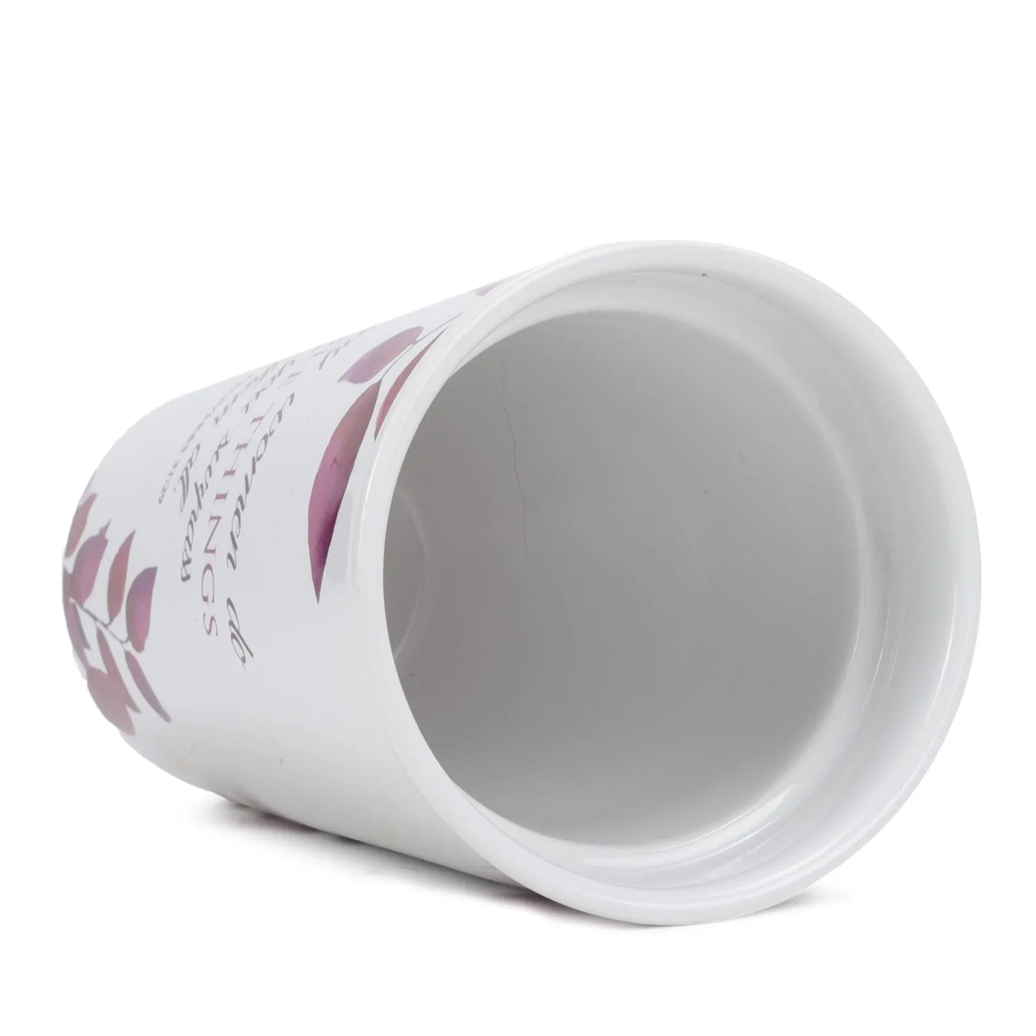 Elanze Designs Do Noble Things Floral Blush Pink 12 ounce Ceramic Travel Tumbler Mug