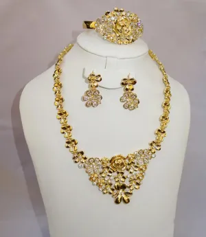 Elegant New Design Gold Plated Necklace Jewellery Set