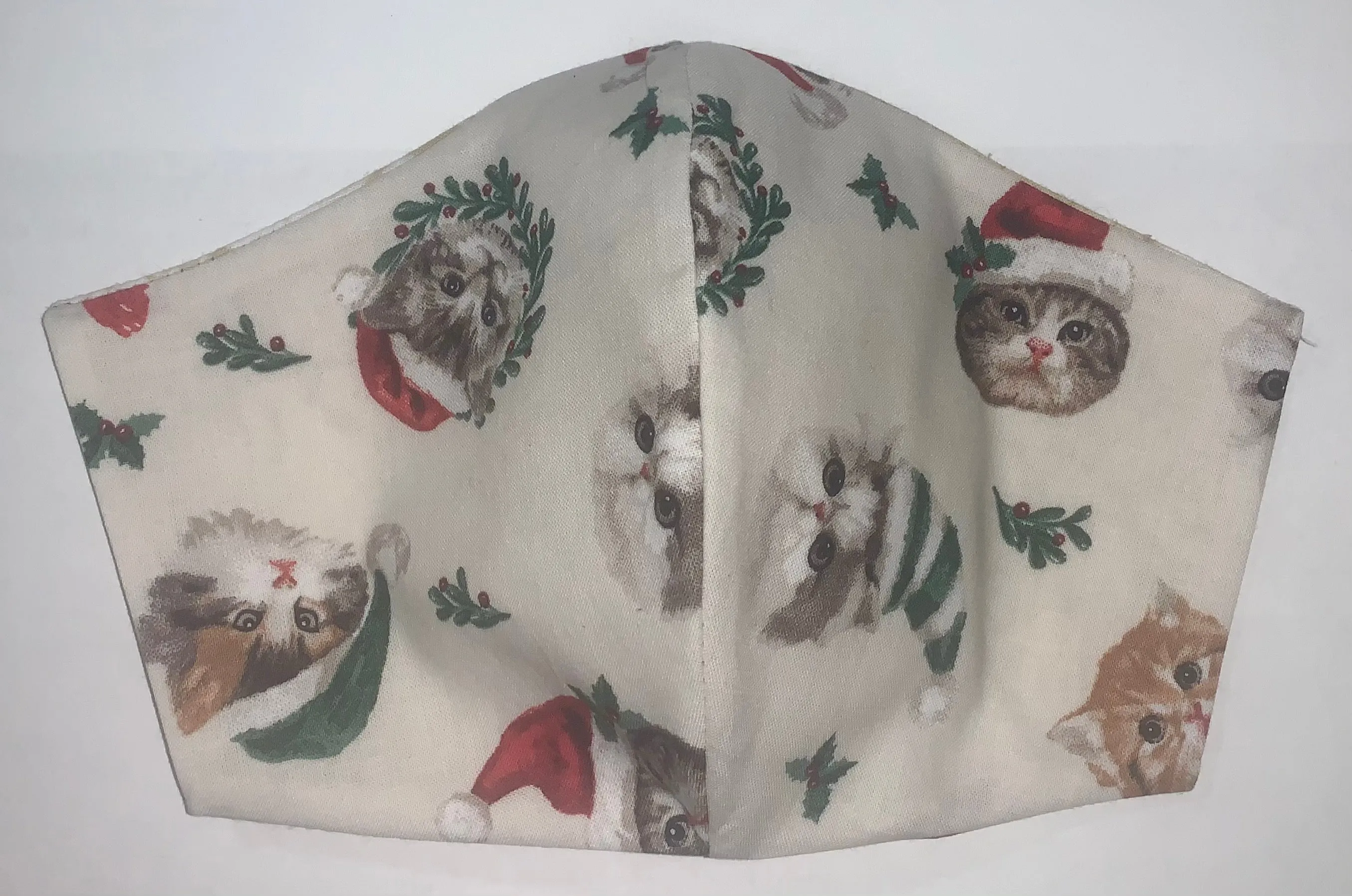 Festive Kittens White- FACE MASK
