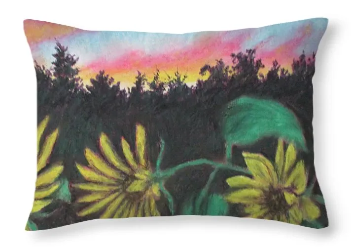 Flower Color Hour - Throw Pillow