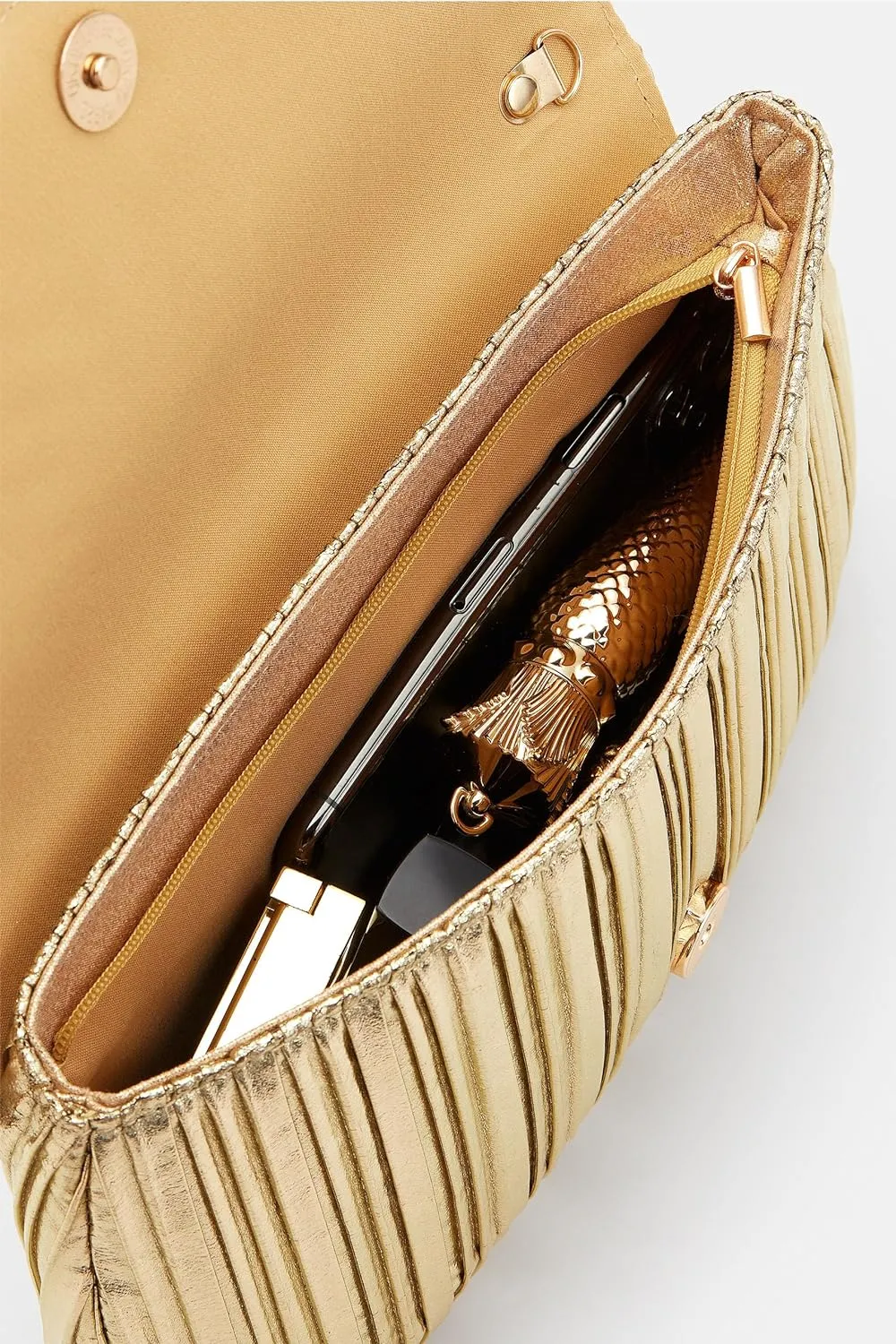 Formal Cocktail Party Style Gold Clutch Evening Bag