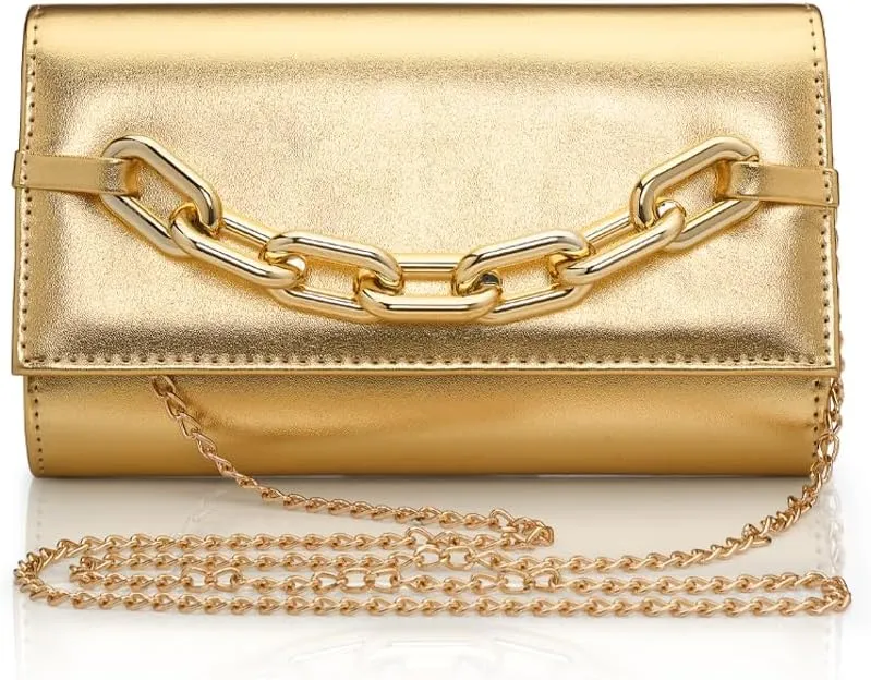 Formal Cocktail Party Style Gold Clutch Evening Bag