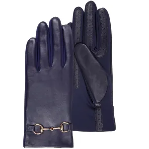 Gants Femme tactiles cuir de mouton Marine