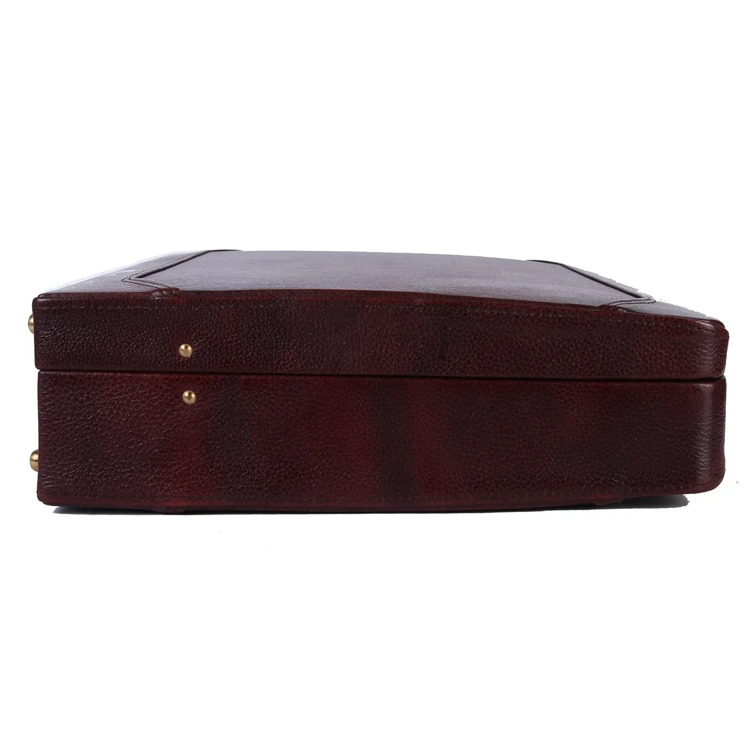 Genuine Leather Briefcase for Men with Expandable File Section - Classic Brown - Laptop Briefcase Office Bag