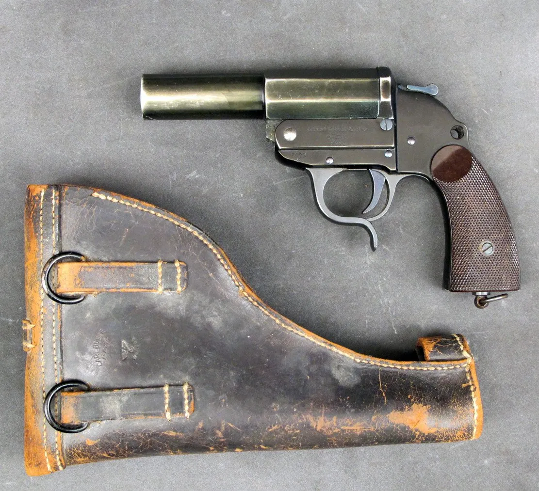 German WWII Walther Model 34 Leuchtpistole LP34 Dated 1936 with Original Holster